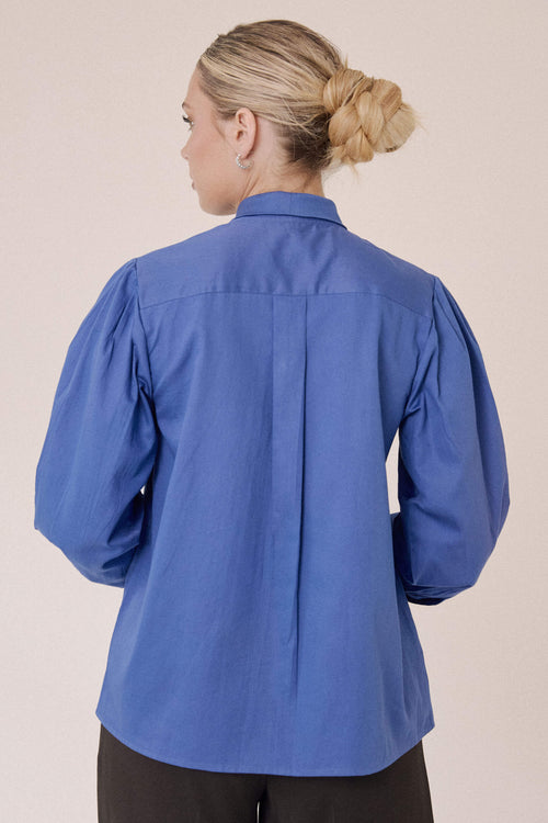The Essay Bow Shirt – Ultramarine Blue